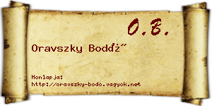 Oravszky Bodó névjegykártya